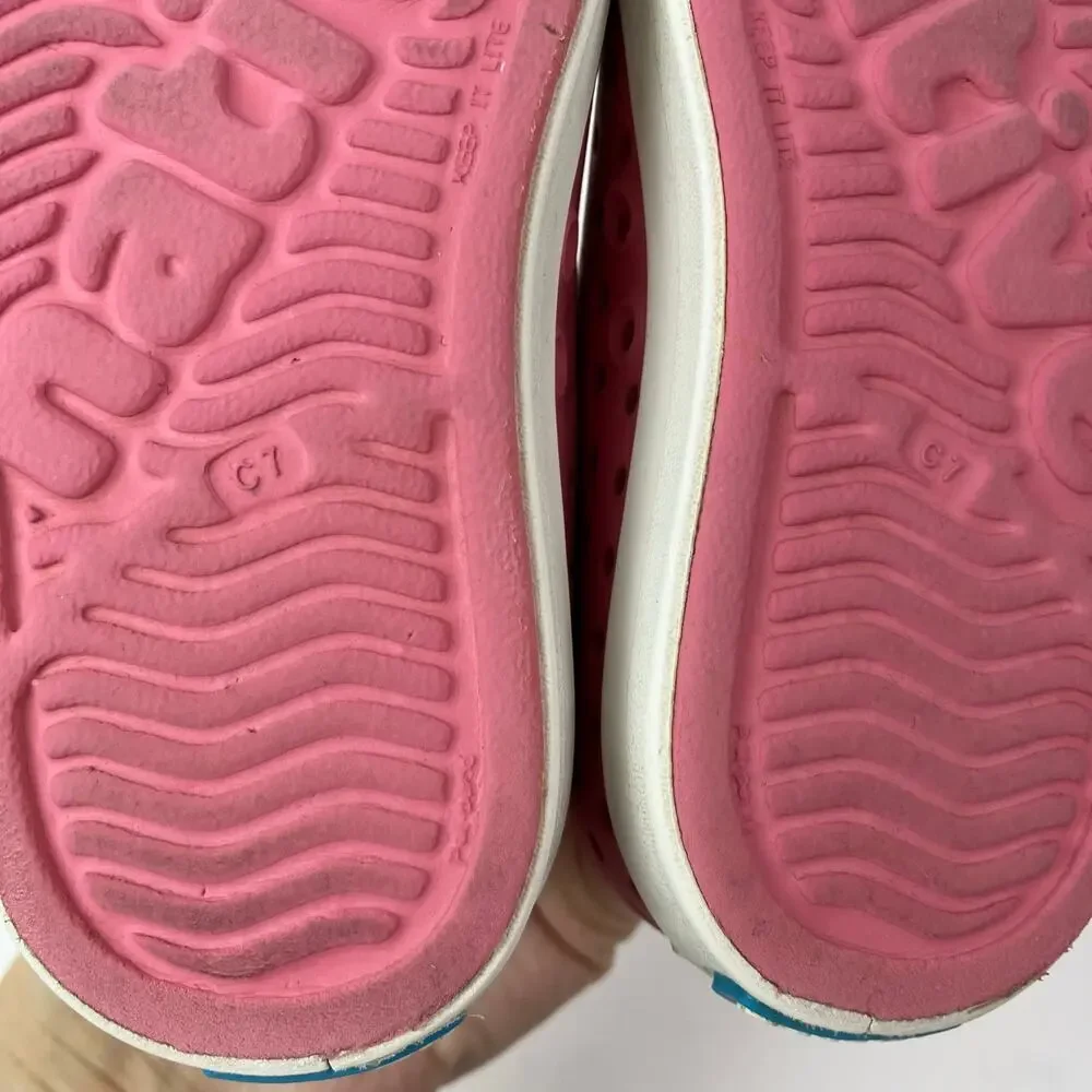 Native Kids Sz C7 Toddler Jefferson Water Shoes Rubber Sneakers Hollywood Pink